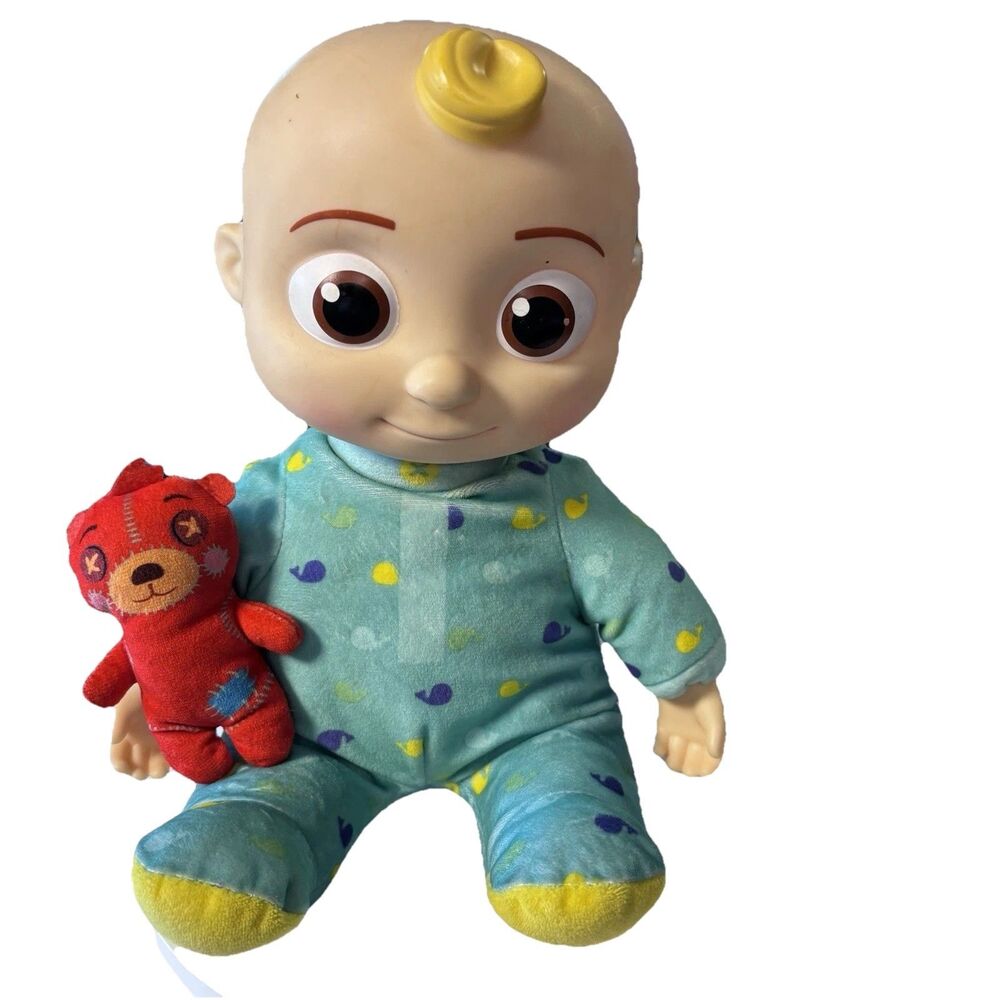 CocoMelon Musical Bedtime JJ Doll and Teddy Soft Plush Singing Toy  works